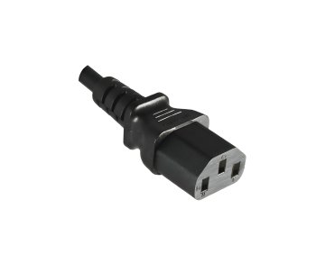 Cold device cable C13 to C20, 1mm², extension, VDE, black, length 1m